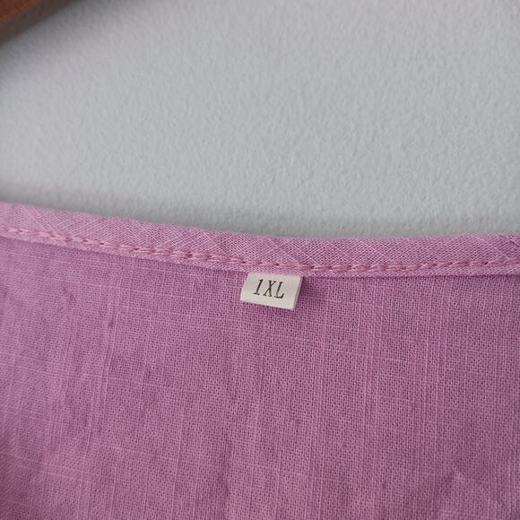 Women’s Light Lavender Crochet Lace Embroidered Tunic Top 1XL - Picture 4 of 5